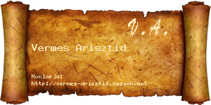 Vermes Arisztid névjegykártya